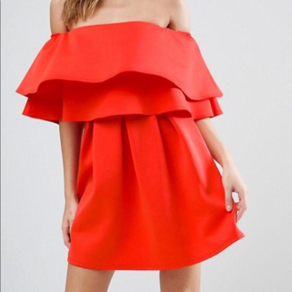 ASOS Off the Shoulder Ruffle Dress
